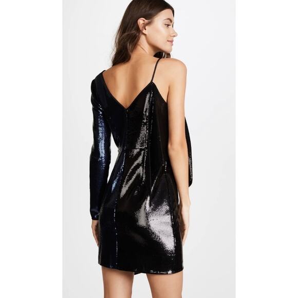 NWT Diane Von Furstenberg DVF Sequin One Shoulder Ruffle Mini Dress 6 - Picture 9 of 16